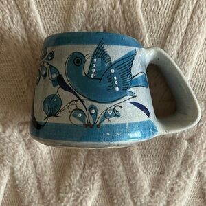 Vintage TONALA Mexico Oversized Hand Painted Ceramic Mug Coffee Cup